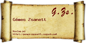 Gémes Zsanett névjegykártya